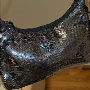 Prada Shimmering Black Sequin Shoulder Bag